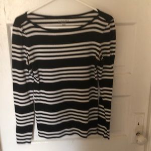 Black/White Striped Boatneck